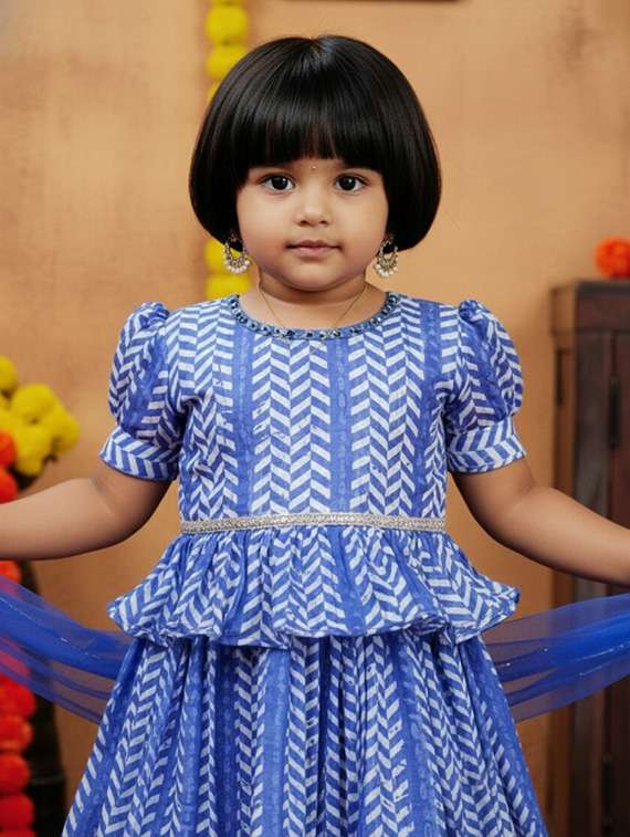 girls printed lehenga choli with dupatta set - 22265728 -  Standard Image - 3