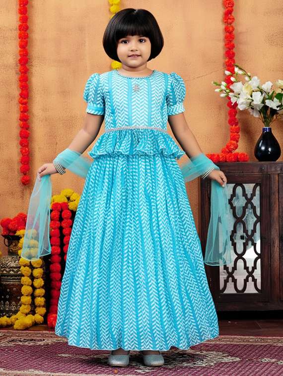 girls printed lehenga choli with dupatta set