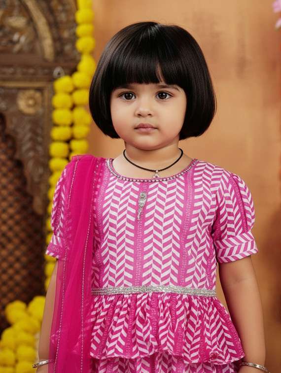 girls printed lehenga choli with dupatta set - 22265730 -  Standard Image - 3