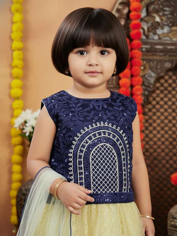 girls embroidered lehenga choli with dupatta set - 22265736 -  Standard Image - 3