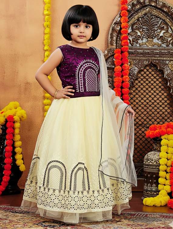 girls embroidered lehenga choli with dupatta set