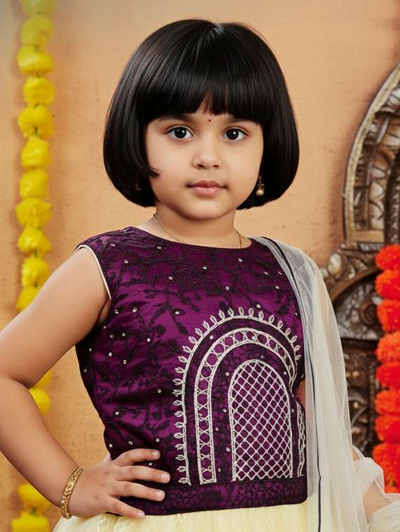 girls embroidered lehenga choli with dupatta set - 22265737 -  Standard Image - 3