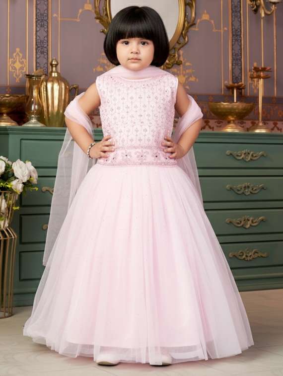 girls embroidered lehenga choli with dupatta set