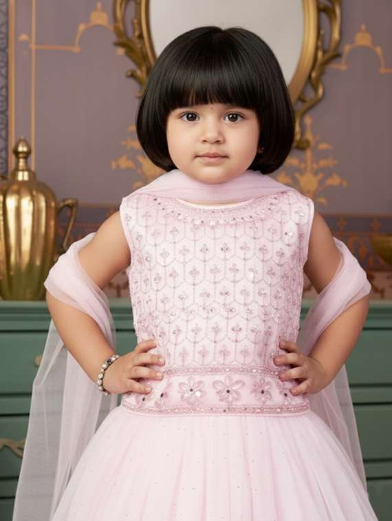 girls embroidered lehenga choli with dupatta set - 22265744 -  Standard Image - 3