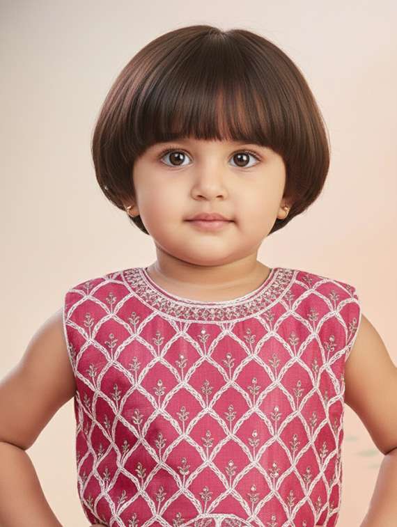 girls embroidered lehenga and choli set - 22265749 -  Standard Image - 3