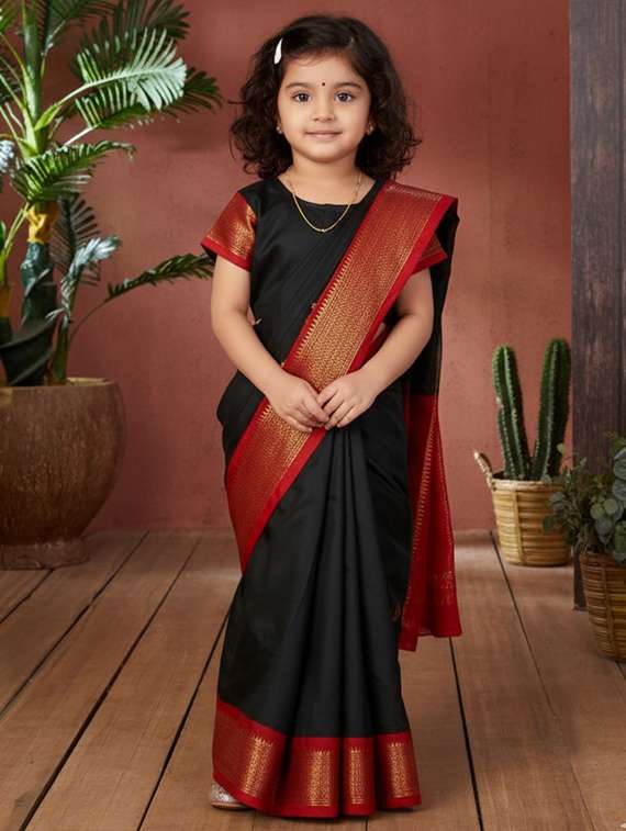 girls bordered ready to wear saree