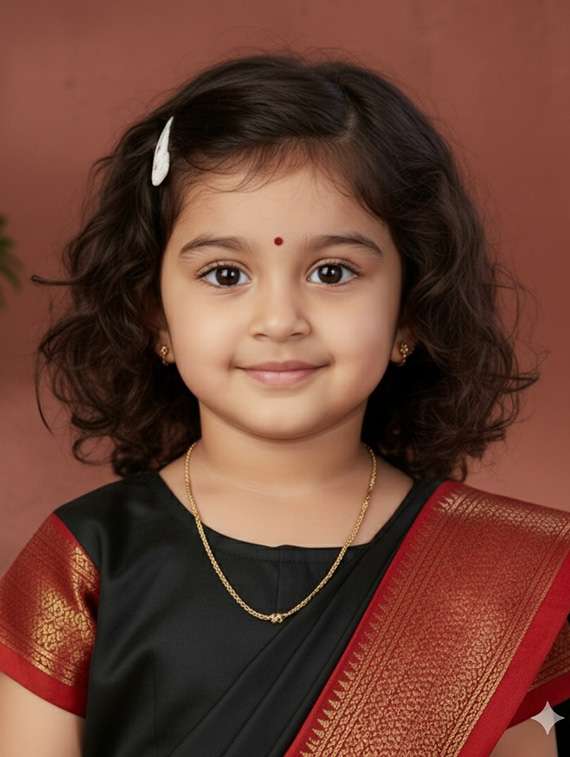 girls bordered ready to wear saree - 22265775 -  Standard Image - 3