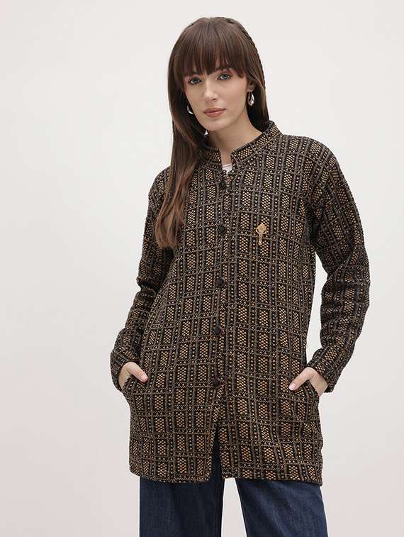 women self designed long sleeve cardigan