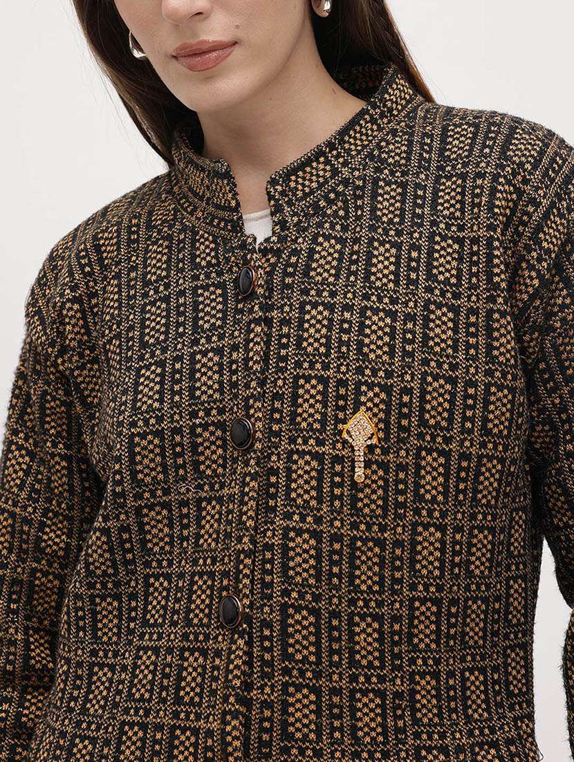 women self designed long sleeve cardigan - 22265792 -  Standard Image - 5