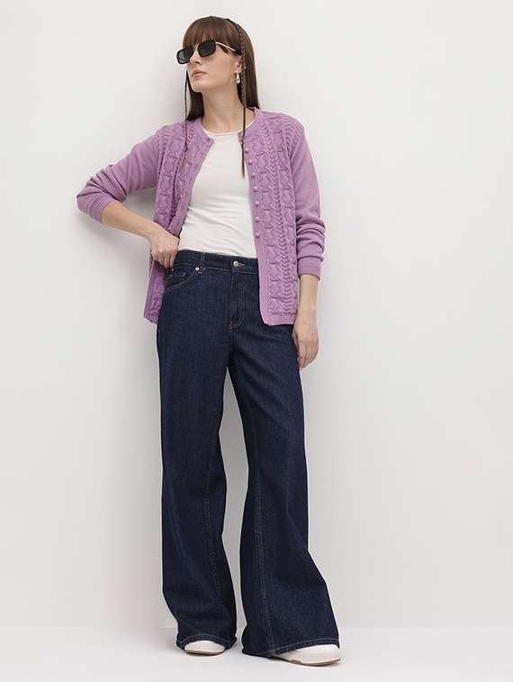 women self designed long sleeve cardigan - 22265793 -  Standard Image - 3