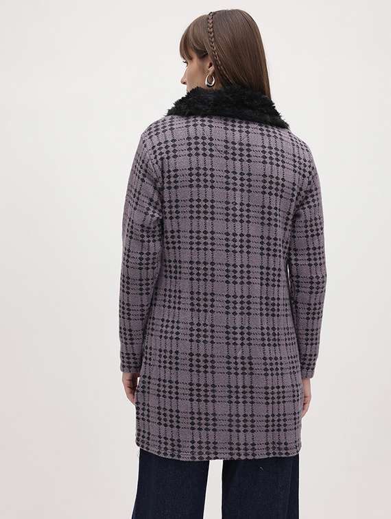 women self designed long sleeve cardigan - 22265794 -  Standard Image - 3