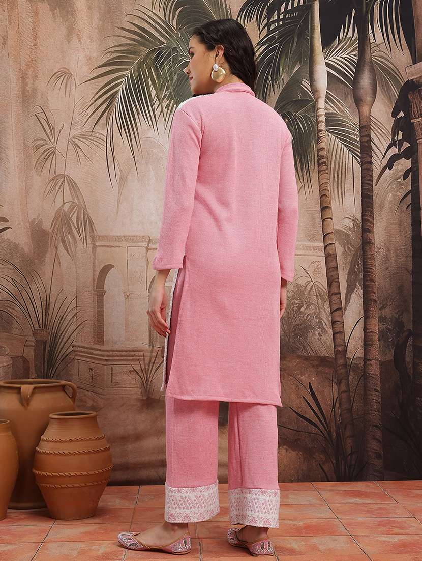 women self design long sleeve kurta pant set - 22265805 -  Standard Image - 3