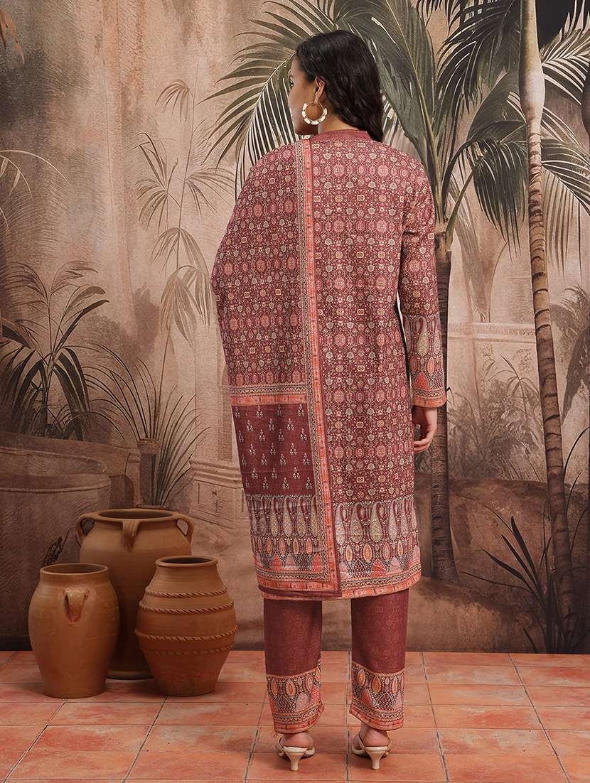 women printed long sleeve kurta pant with dupatta set - 22265807 -  Standard Image - 3
