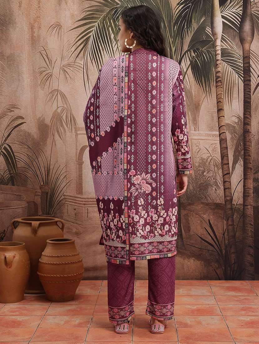 women printed long sleeve kurta pant with dupatta set - 22265809 -  Standard Image - 3
