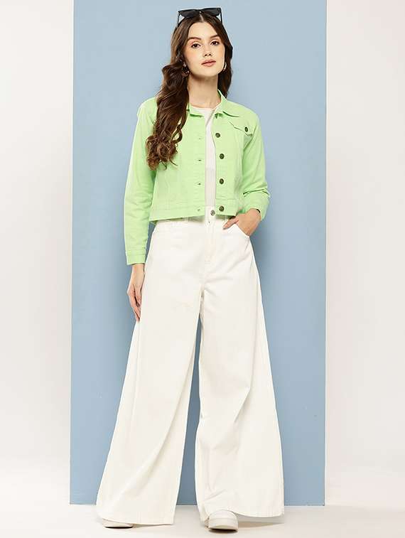 women solid long sleeve denim jacket - 22265813 -  Standard Image - 3