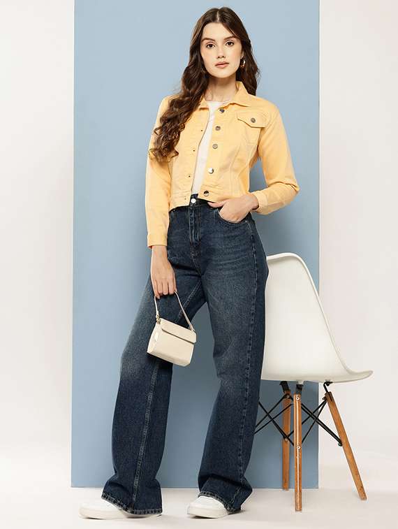 women solid long sleeve denim jacket - 22265818 -  Standard Image - 3