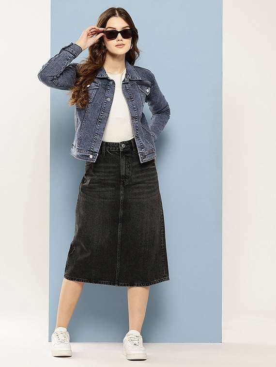 women solid long sleeve denim jacket - 22265821 -  Standard Image - 3