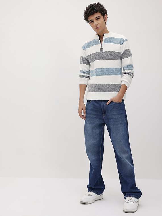 men color block long sleeve regular fit pullover - 22265828 -  Standard Image - 3