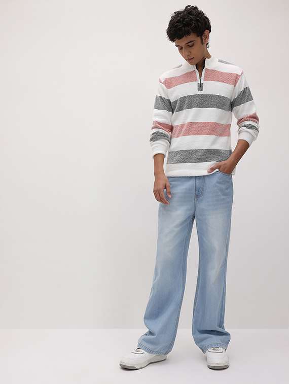 men color block long sleeve regular fit pullover - 22265829 -  Standard Image - 3