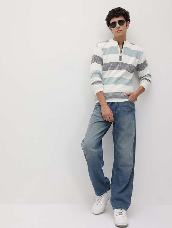 men color block long sleeve regular fit pullover - 22265830 -  Standard Image - 3