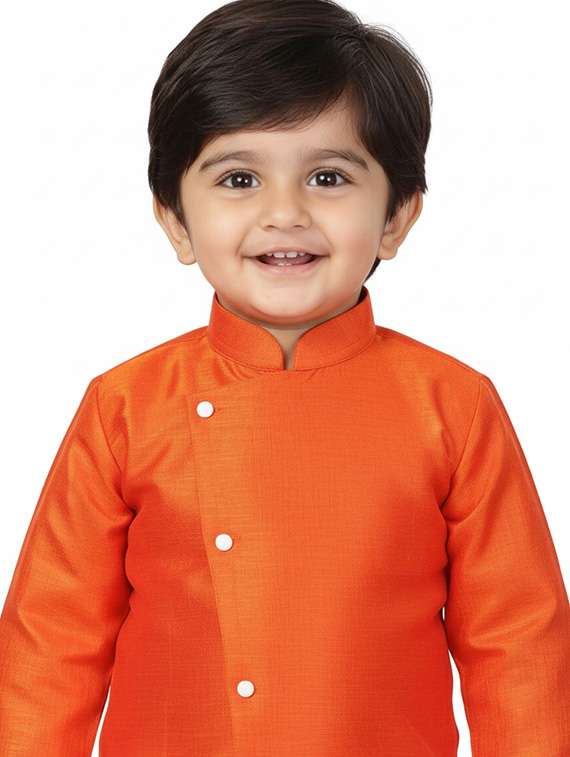 boys solid long sleeve asymmetric kurta - 22265834 -  Standard Image - 3