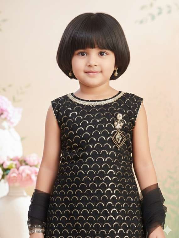 girls embroidered kurta and salwar set with dupatta - 22265839 -  Standard Image - 3