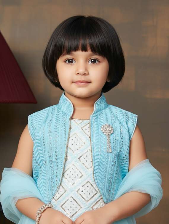 girls embroidered kurta and salwar set with dupatta - 22265845 -  Standard Image - 3