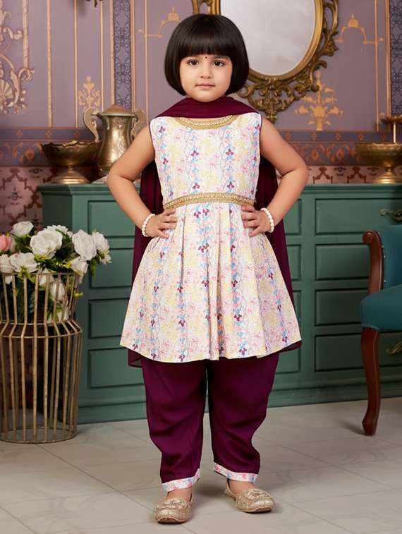 girls kurta and salwar set with dupatta