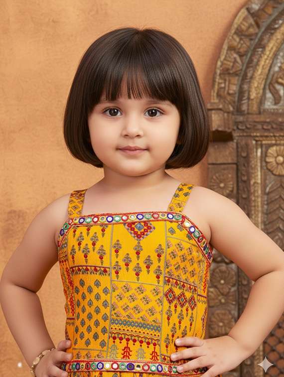 girls printed kurta and sharara set  - 22265859 -  Standard Image - 3