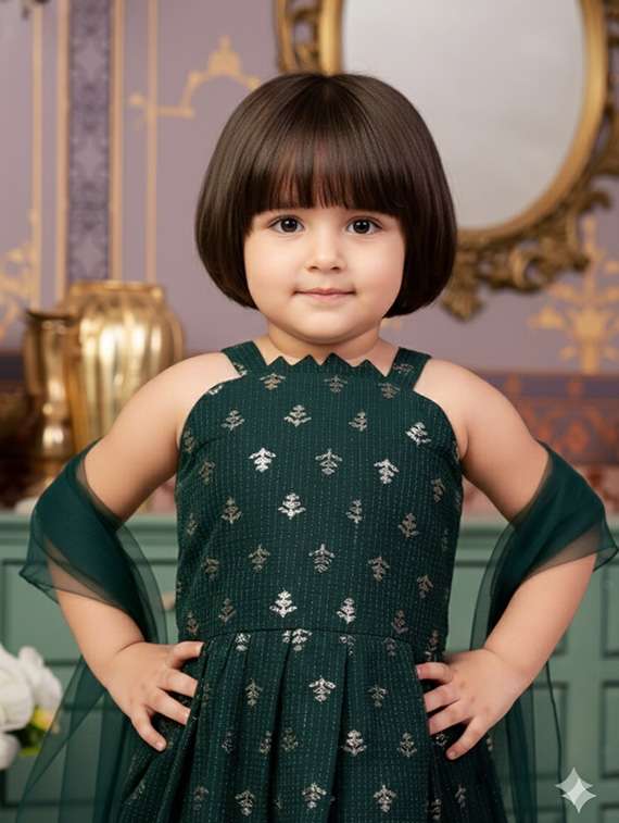 girls embellished kurta and sharara set with dupatta - 22265860 -  Standard Image - 3