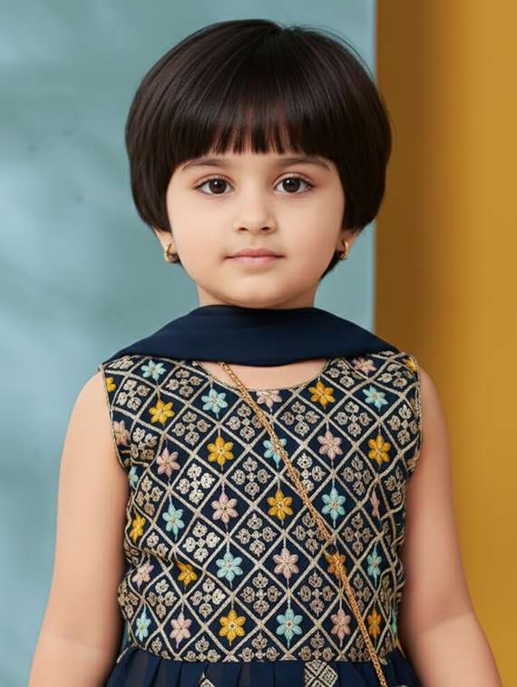 girls embroidered kurta and salwar set with dupatta - 22265862 -  Standard Image - 3