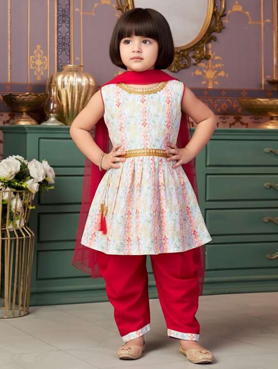 girls kurta and salwar set with dupatta