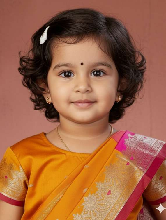 girls bordered ready to wear nauvari saree - 22265874 -  Standard Image - 3