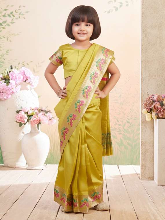 girls bordered ready to wear saree