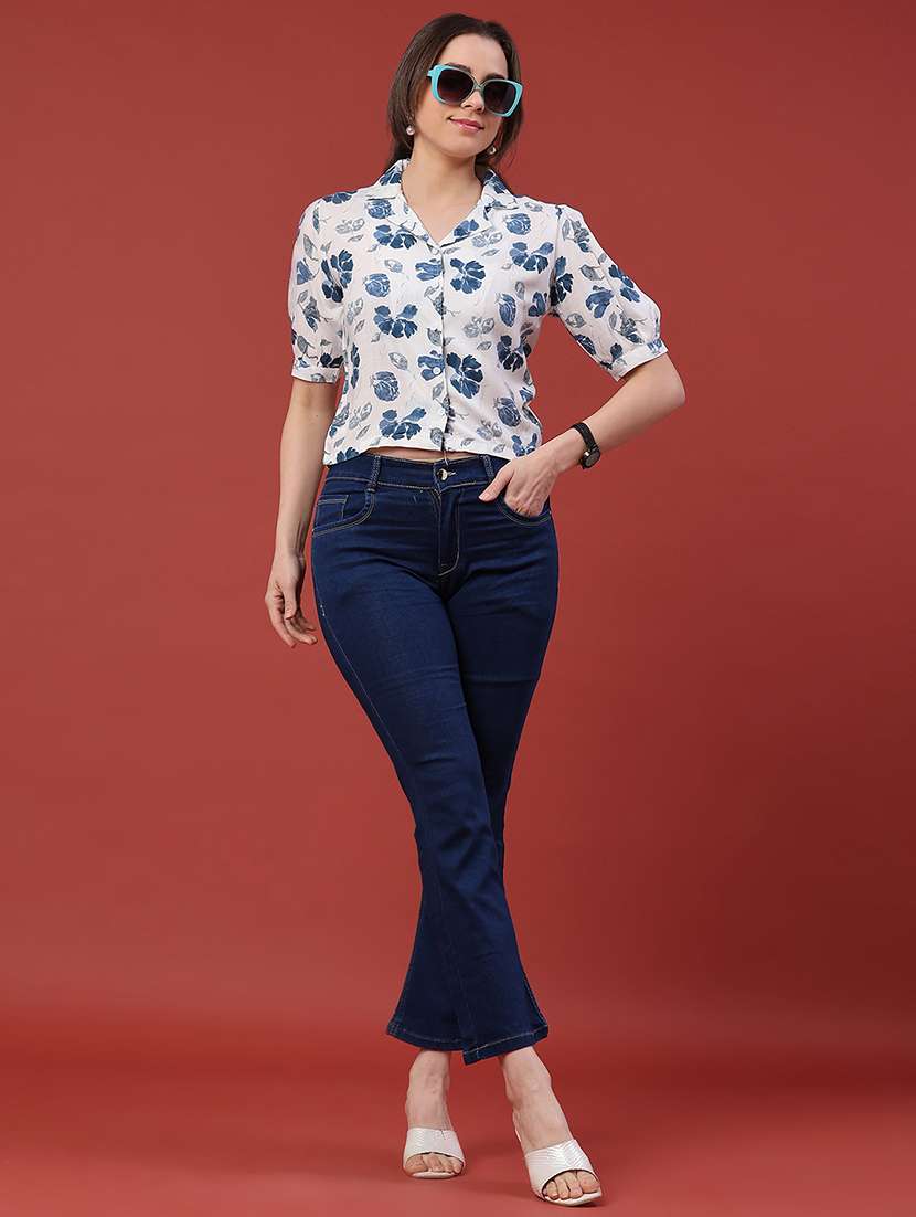 women blue cotton regular shirt - 22266104 -  Standard Image - 5