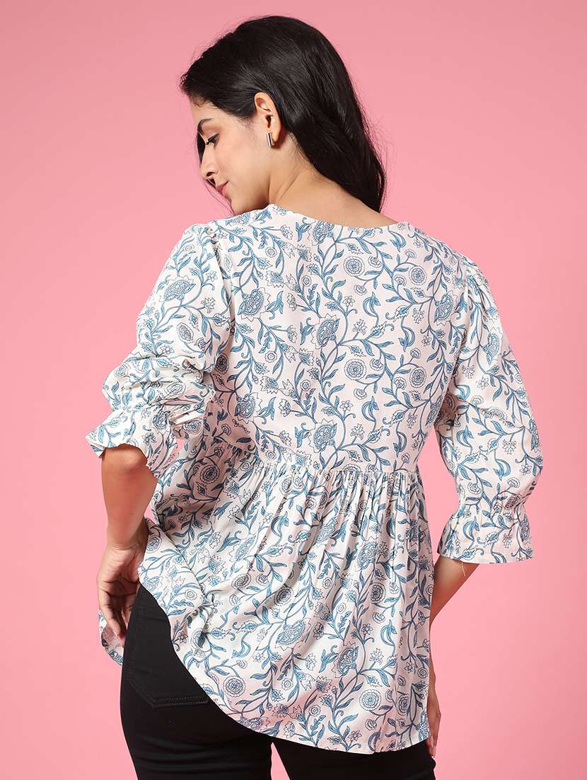 women white rayon flared kurti - 22266157 -  Standard Image - 3