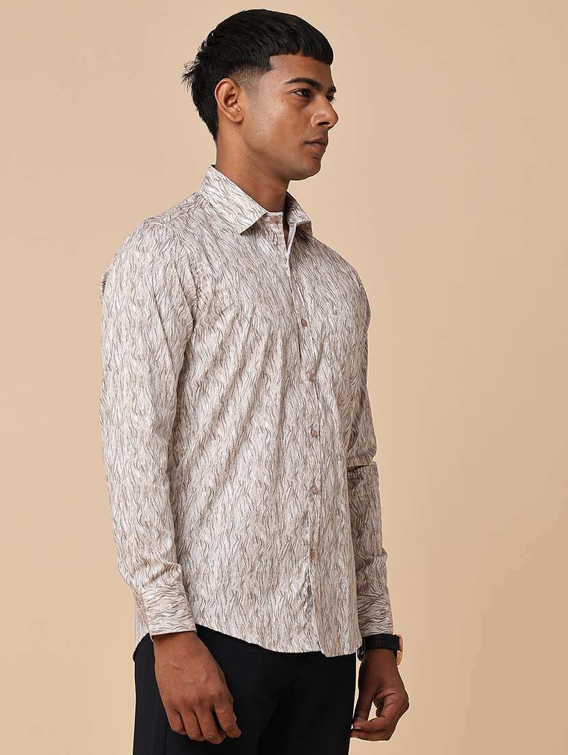 men printed long sleeve regular fit casual shirt - 22266238 -  Standard Image - 3