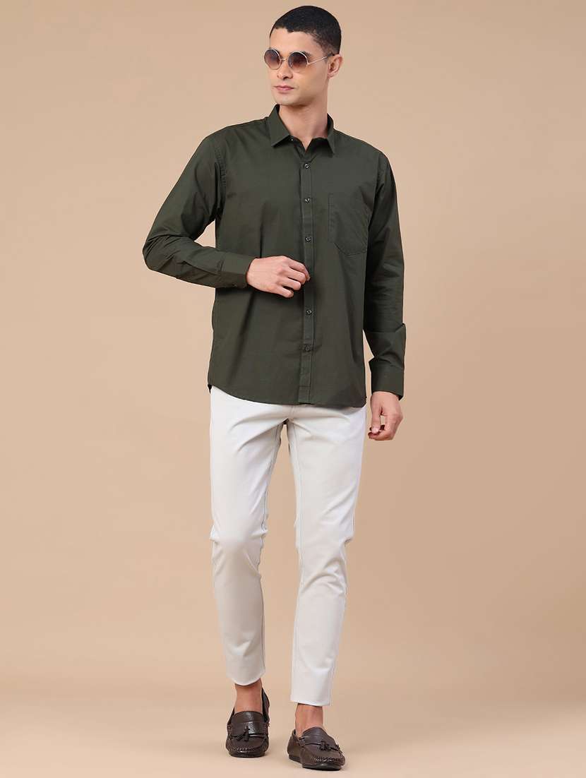 Men Solid Long Sleeves Casual Shirt - 22266240 -  Standard Image - 5