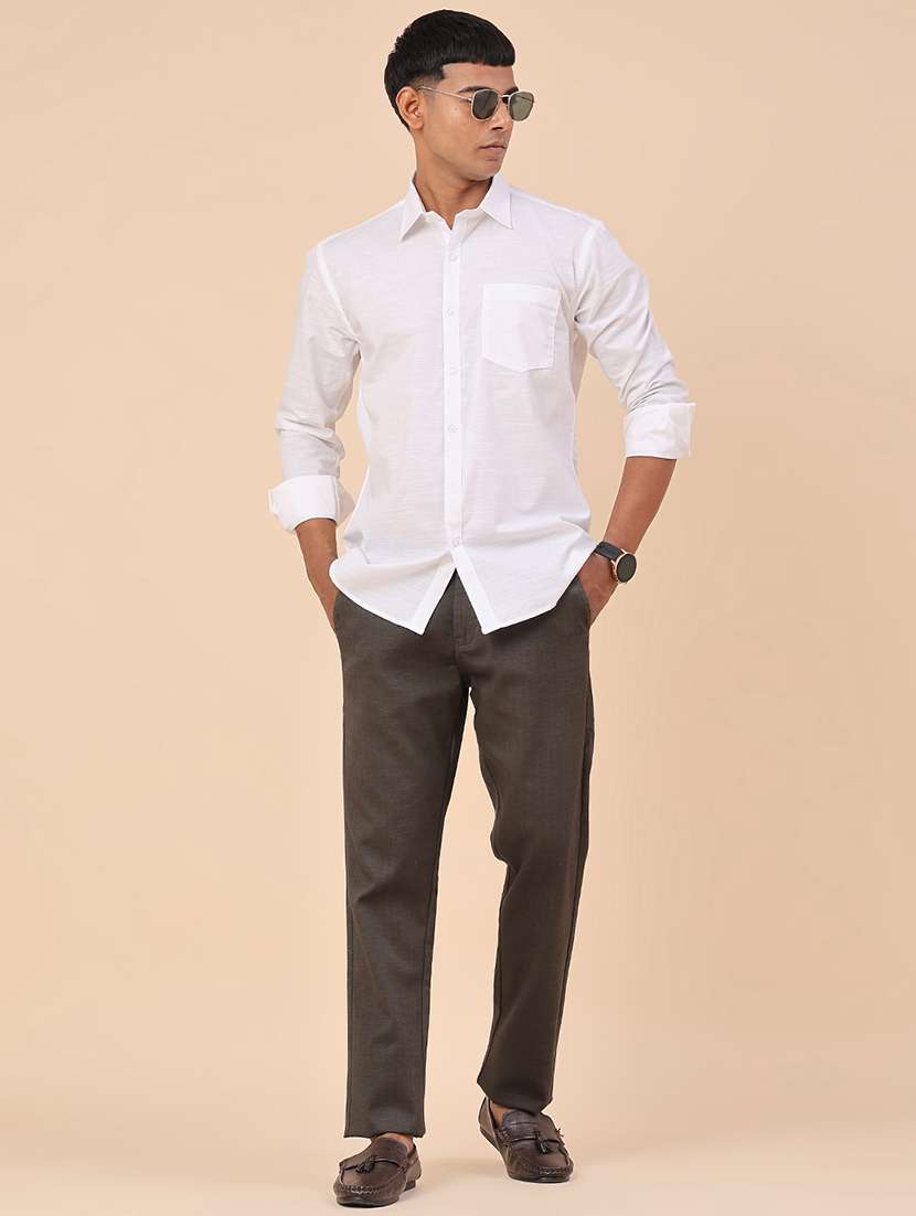 Men Solid Long Sleeve Regular Fit Casual Shirt - 22266242 -  Standard Image - 5