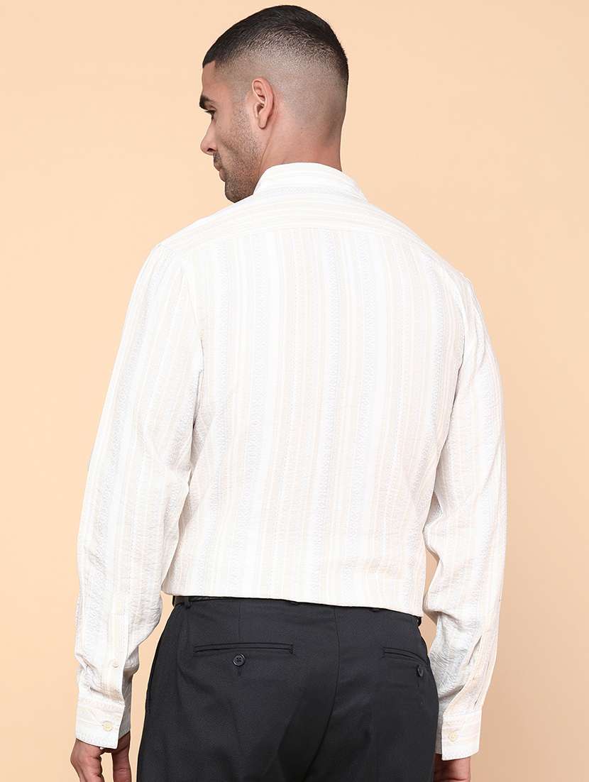 men off white cotton casual shirt - 22266248 -  Standard Image - 3