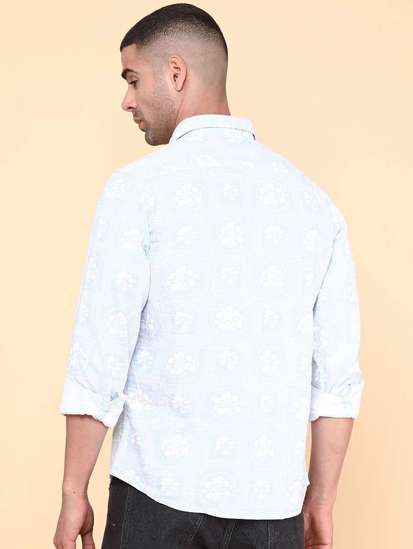 men blue cotton casual shirt - 22266252 -  Standard Image - 3