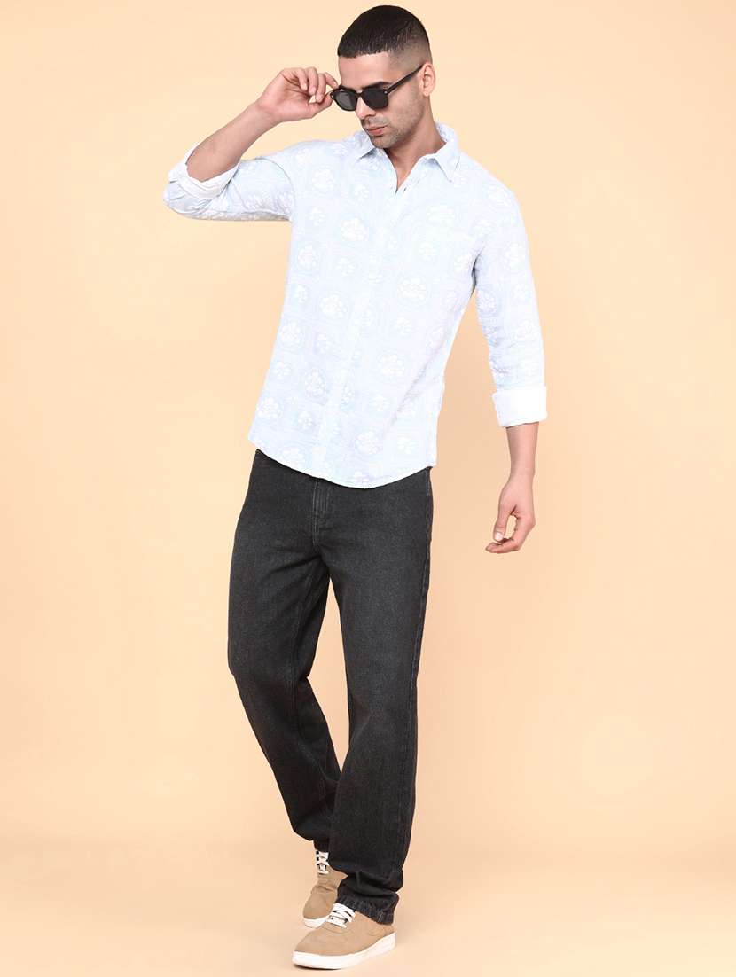 men blue cotton casual shirt - 22266252 -  Standard Image - 5