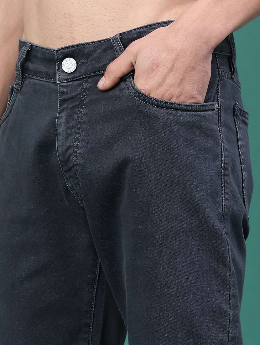 men plain mid rise full length jeans - 22266314 -  Standard Image - 5