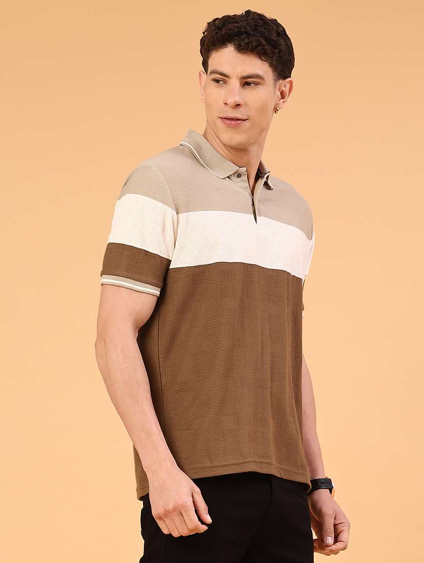 mens brown cotton blend plain t-shirt - 22266353 -  Standard Image - 3