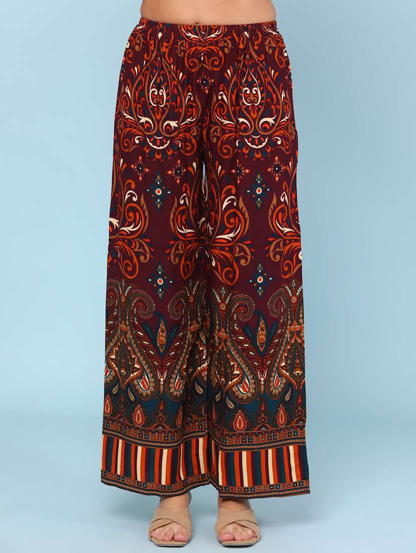 maroon rayon coord set - 22266392 -  Standard Image - 5