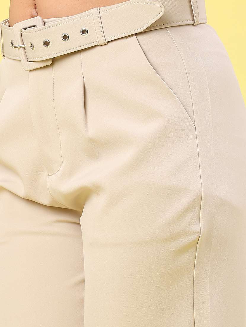 women solid mid rise straight trouser - 22266498 -  Standard Image - 5