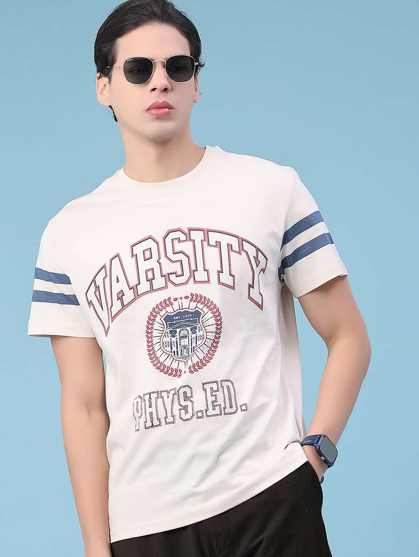 men printed short sleeve regular fit t-shirt