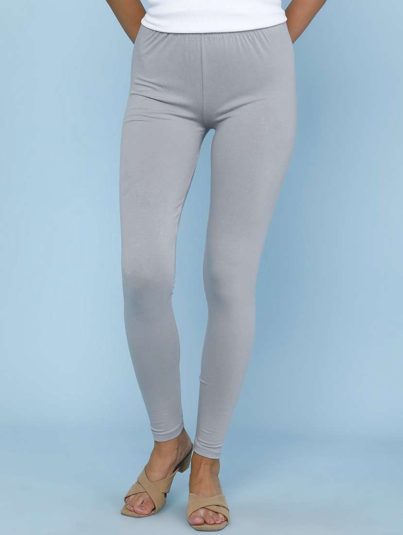 men solid mid rise leggings