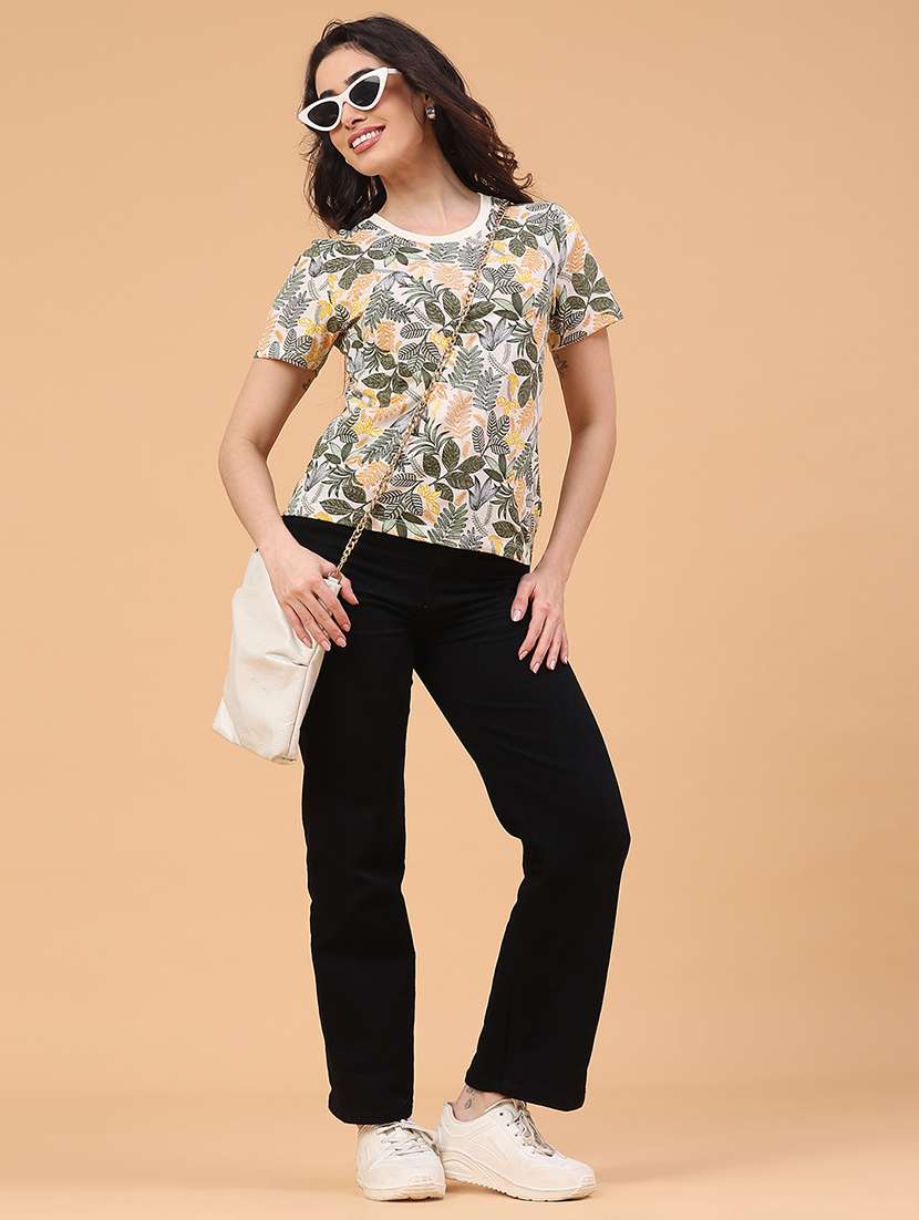 women beige cotton regular t-shirt - 22266657 -  Standard Image - 5