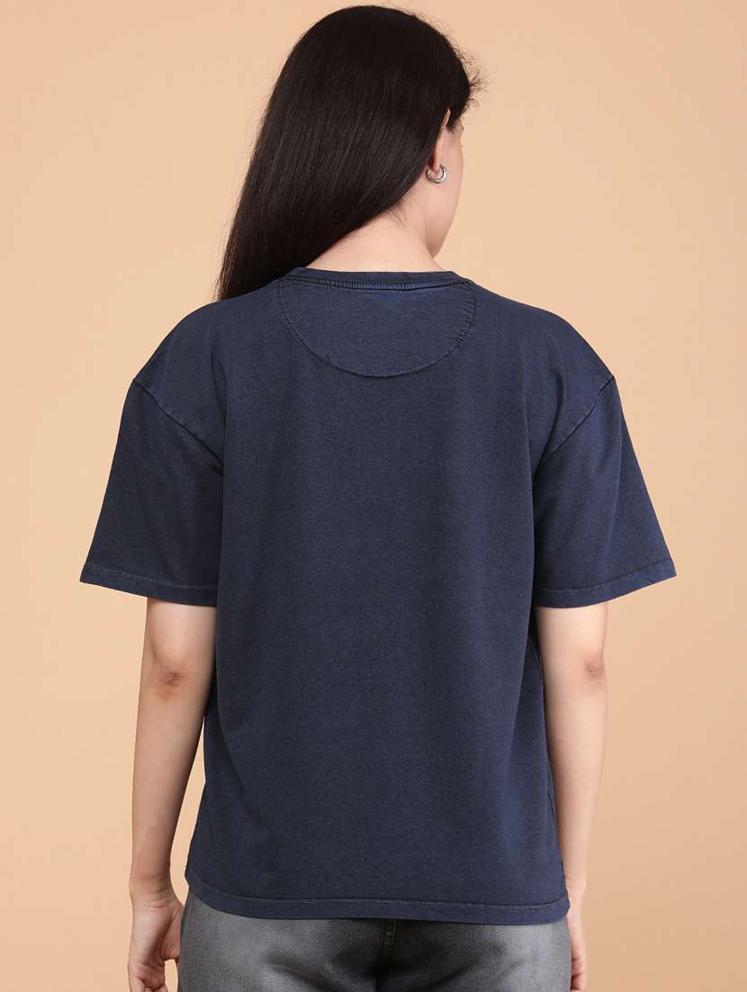 women blue cotton regular t-shirt - 22266660 -  Standard Image - 3